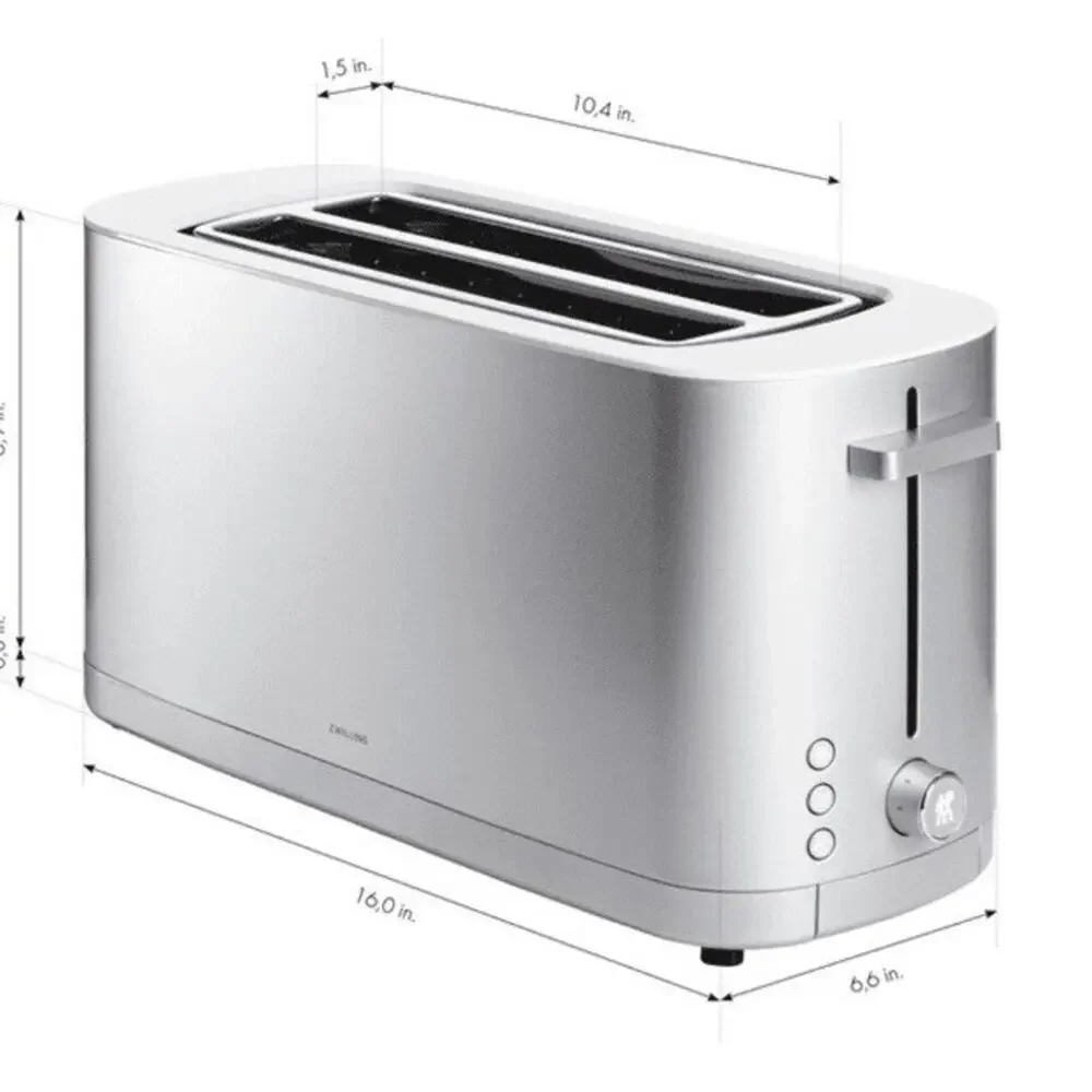 ZWILLING Enfinigy Toaster T4-Slice Long Slot Bagel Extra Wide 1.5